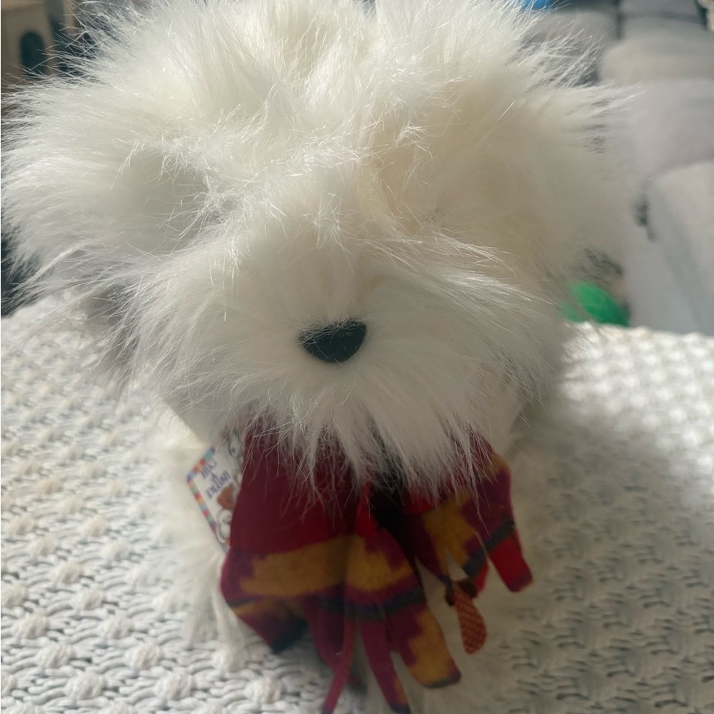 Vintage 1991 Sheep Dog NWT Commonwealth Fluffy White Gray Plush Stuffed 12"